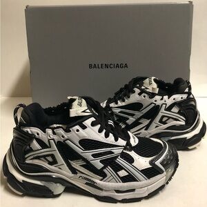 Balenciaga Runner Track Trainers White Black Women Size 6 BST